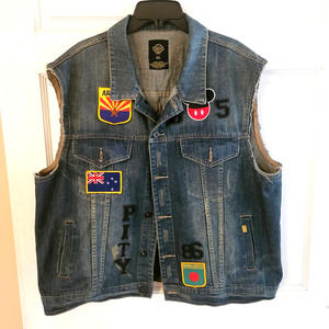 Finally Famous Denim Vest with Patches - Size 3XL